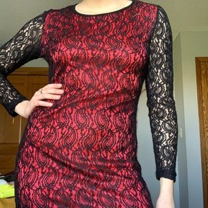 Lacey body-con mini dress